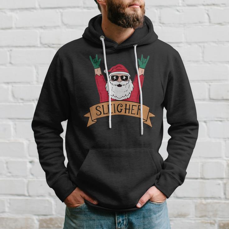 Sleigher Rock N Roll Santa Claus Christmas Hoodie Gifts for Him