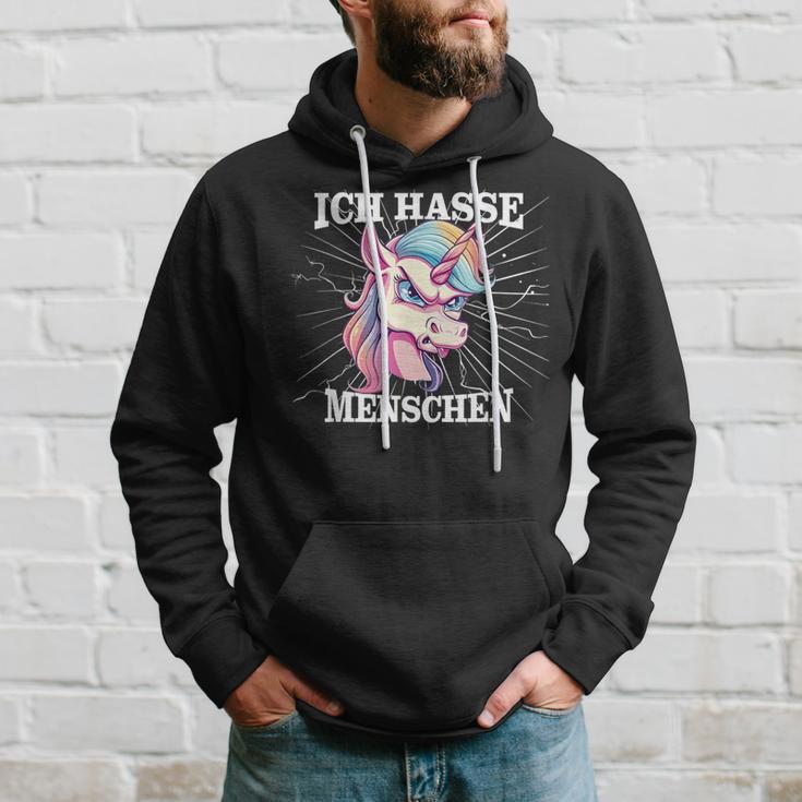 Unicorn Meme Based Ich Hasse Menschen Kapuzenpullover Geschenke für Ihn