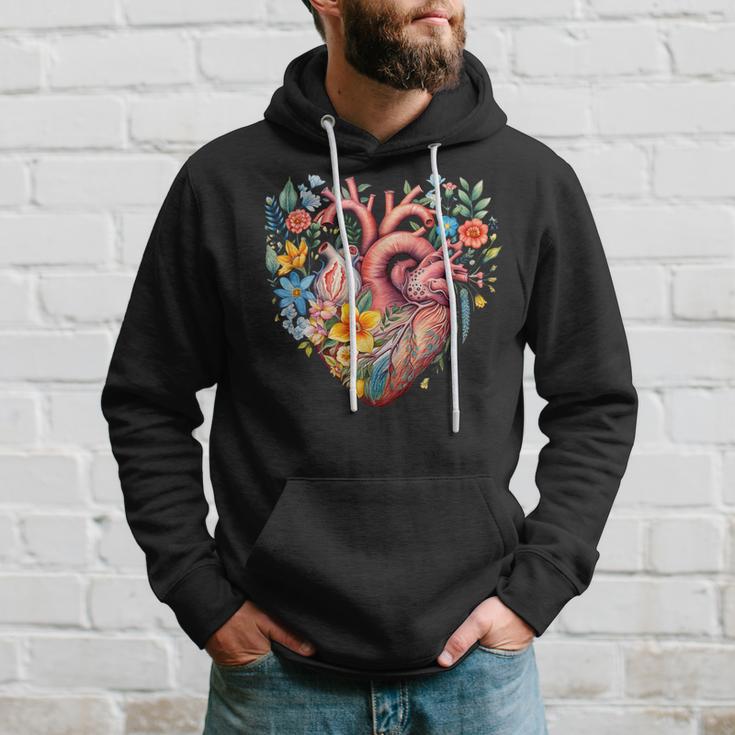 Herz Blumen Menschliches Organ Anatomie Liebe Kapuzenpullover Geschenke für Ihn