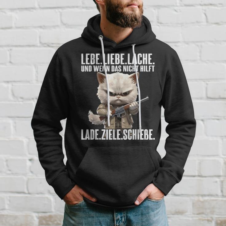 Lebe Liebe Lache Wenn Das Nicht Hilft Lade Ziele Schieße Kapuzenpullover Geschenke für Ihn