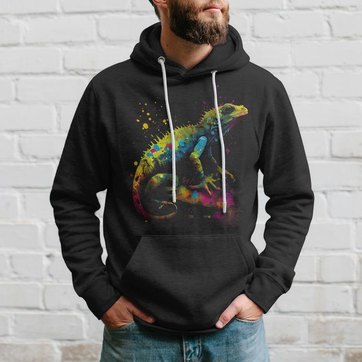 Lizard Lizard Colourful Colour Animal Favourite Animal Fan Kapuzenpullover Geschenke für Ihn