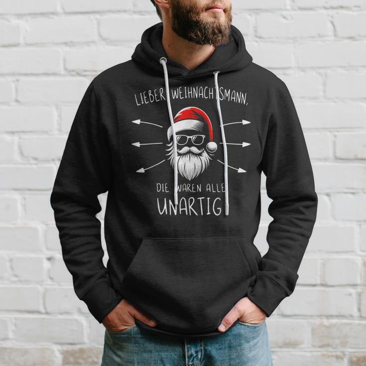 Lustiges Weihnachtsmann Waren Alle Unartig Christmas Kapuzenpullover Geschenke für Ihn