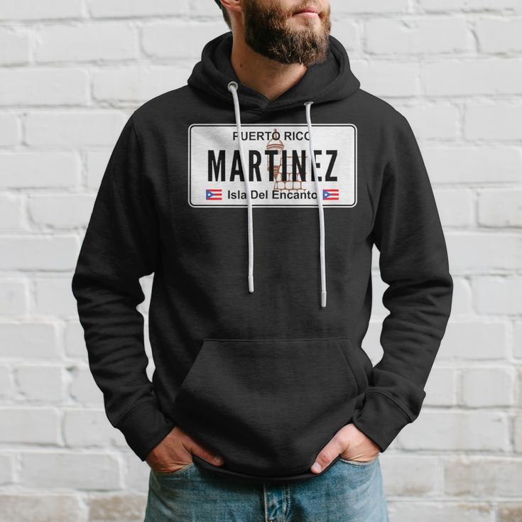 Martinez Last Name Puerto Rico License Plate Kapuzenpullover Geschenke für Ihn