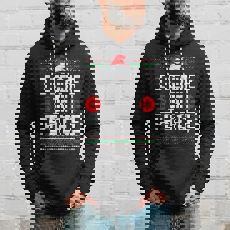 I Come In Peace Matching Couple Ugly Christmas Xmas Sweaters Hoodie Gifts for Him