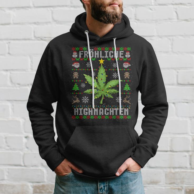 Ugly Christmas Frohe Highnachten Marihuana Weed Geschenk Kapuzenpullover Geschenke für Ihn