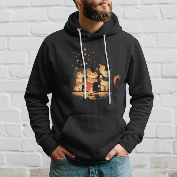 Weihnachtskatze Katze Süßer Hut Kunst Illustration Kapuzenpullover Geschenke für Ihn