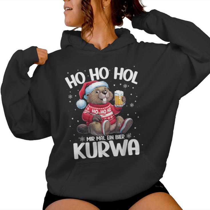 Bòbr Kurwa Christmas Jumper Polish Beer Bober Xmas Kurwa Red Kapuzenpullover für Damen