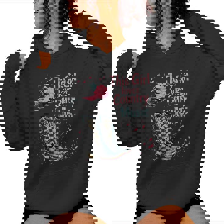 Cette Fille Aime La Musique Country Texas Boot Cowgirl Music Lover Sweat à capuche femme