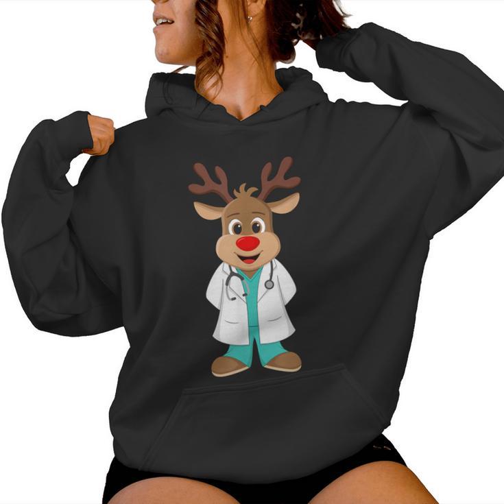 Christmas Nurse Reindeer Scrubs Uniform Kapuzenpullover für Damen