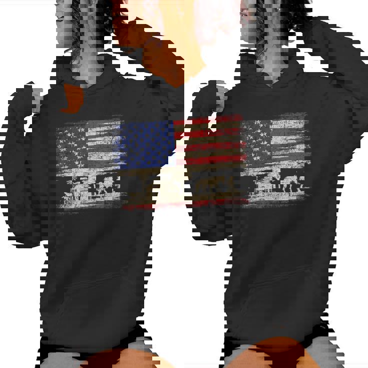 Cowboy Horse Riding Us American Flag 4Th Of July Rodeo Men Women Hoodie