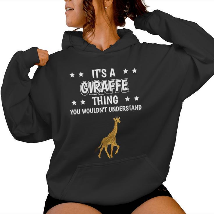 Damen Ist So Ein Giraffe Ding Lustiger Spruch Giraffen Mit-Ausschnitt Kapuzenpullover für Damen