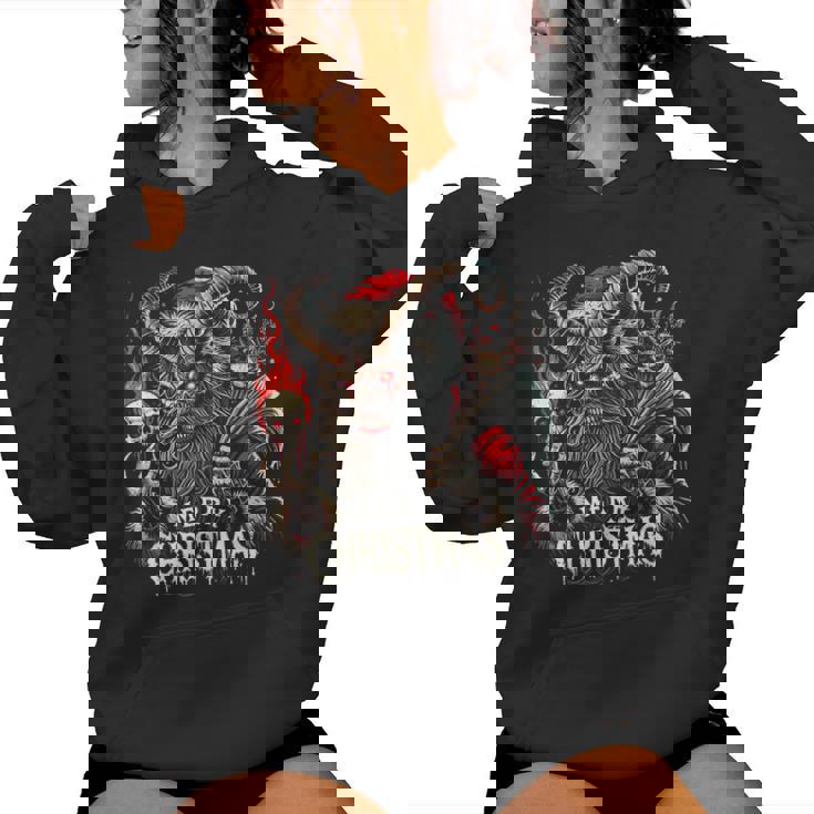 Goth Santa Claus Gothic For Krampus Ugly Christmas Women Hoodie