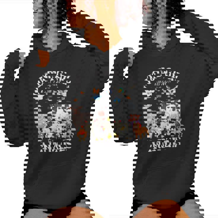 Just A Girl Who Loves Animals For Girls Who Love Animals Women Hoodie