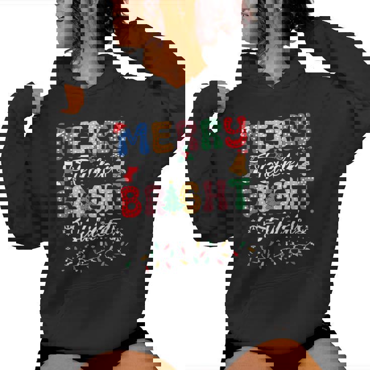 Merry Teacher Bright Student Teacher Xmas Holiday Men Women Hoodie