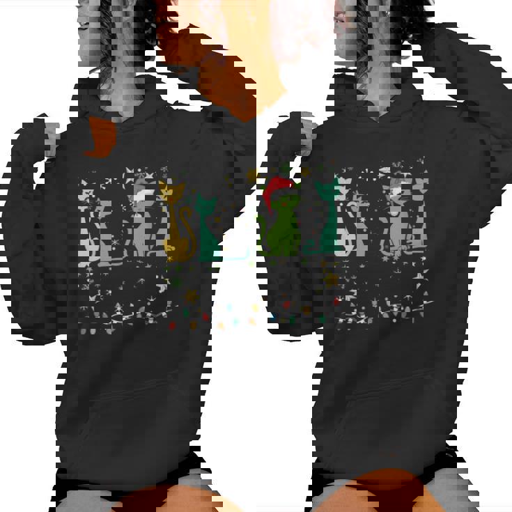 Mid Century Cat Christmas Retro 50S 60S Xmas Women Women Hoodie