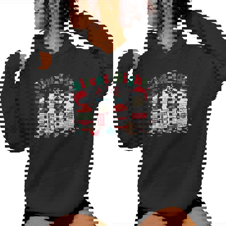 Silent Night Merry Christmas Nurse Pills Pharmacist Pharmacy Women Hoodie