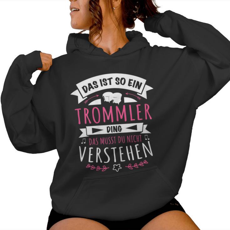 Women's Konga Drummler Musician Das Ist So Ein Trmmel Ding S Kapuzenpullover für Damen