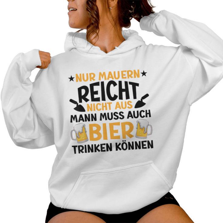 Maurer Beer Slogan Blue S Kapuzenpullover für Damen