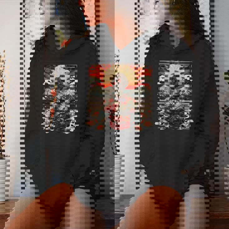 Art Japonaisintage Coucher De Soleil Montagne Floral Geisha Sweat à capuche femme Cadeaux pour elle