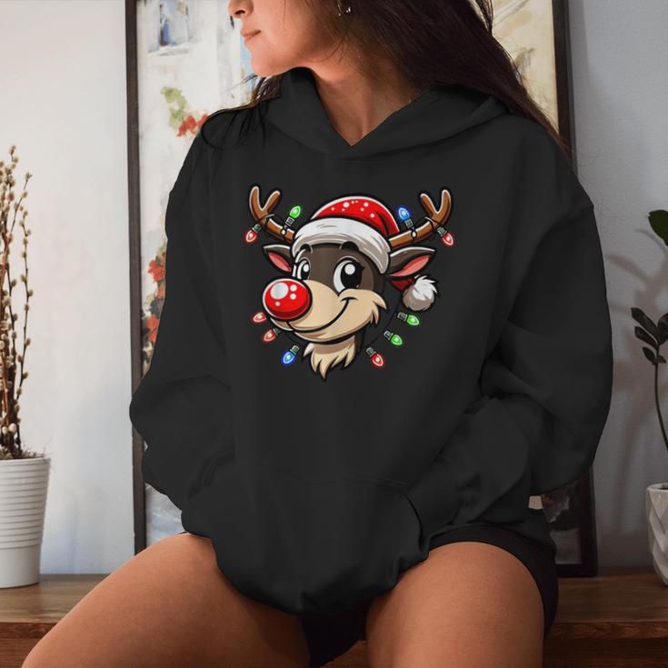 Christmas Children Reindeer Red Nose Xmas Kapuzenpullover für Damen Geschenke für Sie