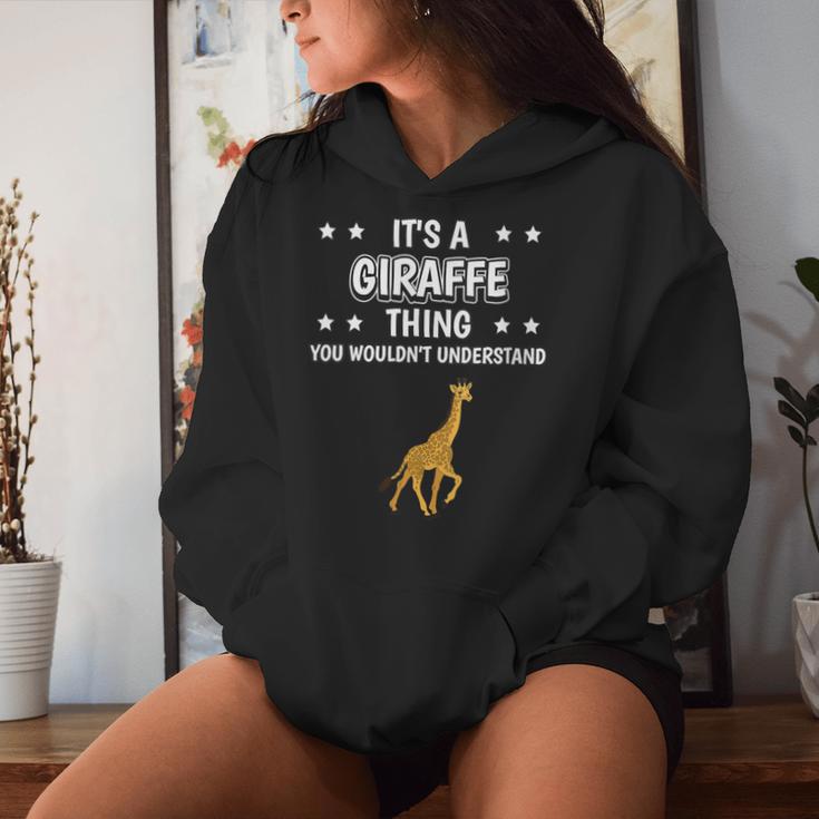 Damen Ist So Ein Giraffe Ding Lustiger Spruch Giraffen Mit-Ausschnitt Kapuzenpullover für Damen Geschenke für Sie