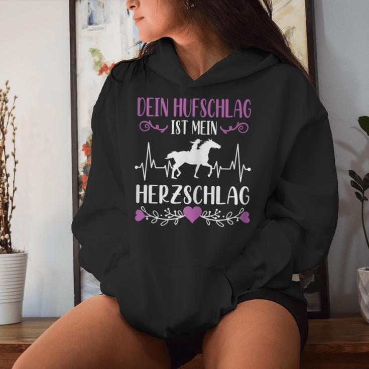 Dein Houfschlag Ist Mein Herzschlag Pferdede Girls' Kapuzenpullover für Damen Geschenke für Sie