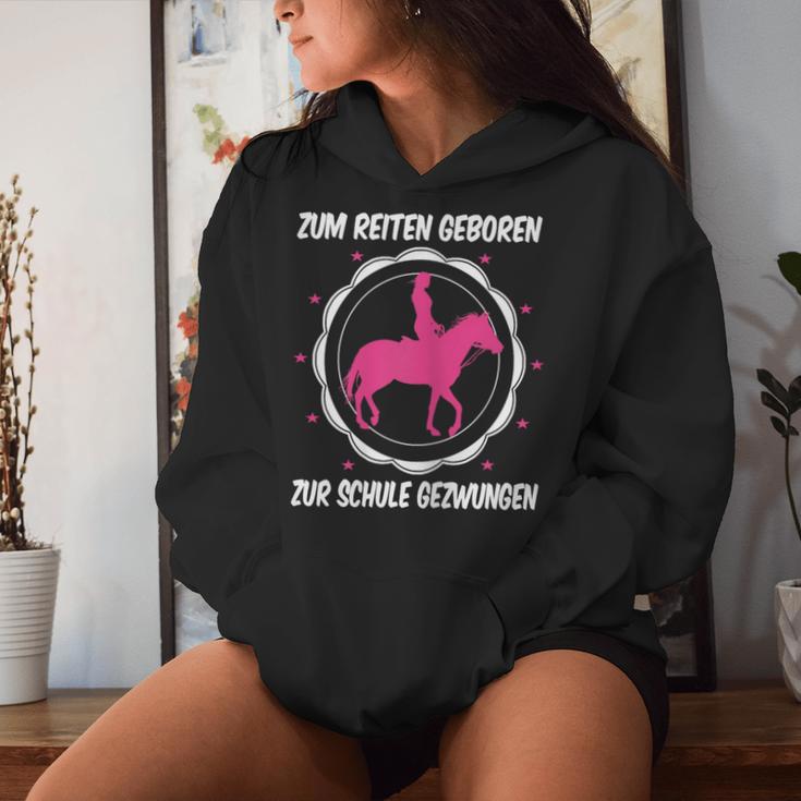 Horse Zum Reiten Geboren Zur Schule Zwzwungen German L Kapuzenpullover für Damen Geschenke für Sie