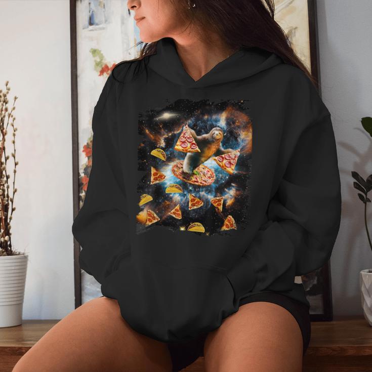 Galaxy Sloth Eat Pizza Taco In Space Kapuzenpullover für Damen Geschenke für Sie