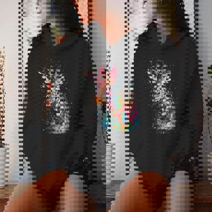 Giraffe Woman Colorful Watercolor Giraffe Women Hoodie Gifts for Her Giraffe Woman Colorful Watercolor Giraffe Women Hoodie Gifts for Her