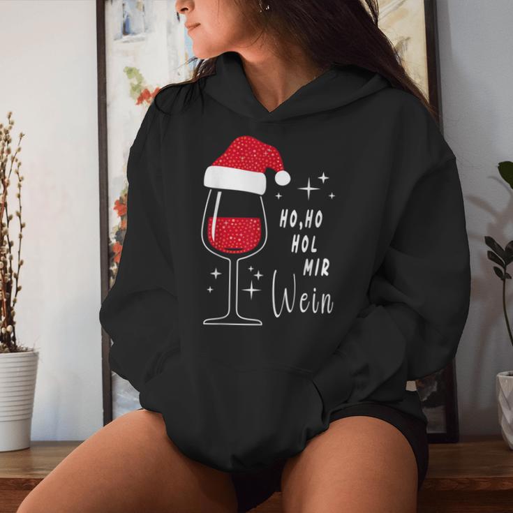 Ho Ho Hol Mir Wine Christmas Outfit Santa Hat Fun Xmas Kapuzenpullover für Damen Geschenke für Sie