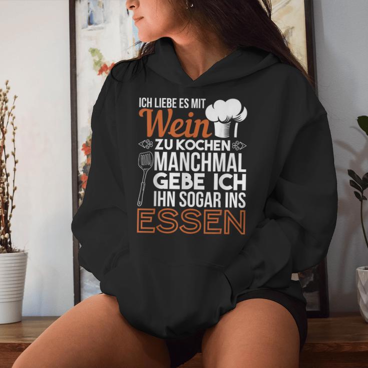 Ich Liebe Es Mit Wein Zu Kochkoch I Love It With Wine Kapuzenpullover für Damen Geschenke für Sie