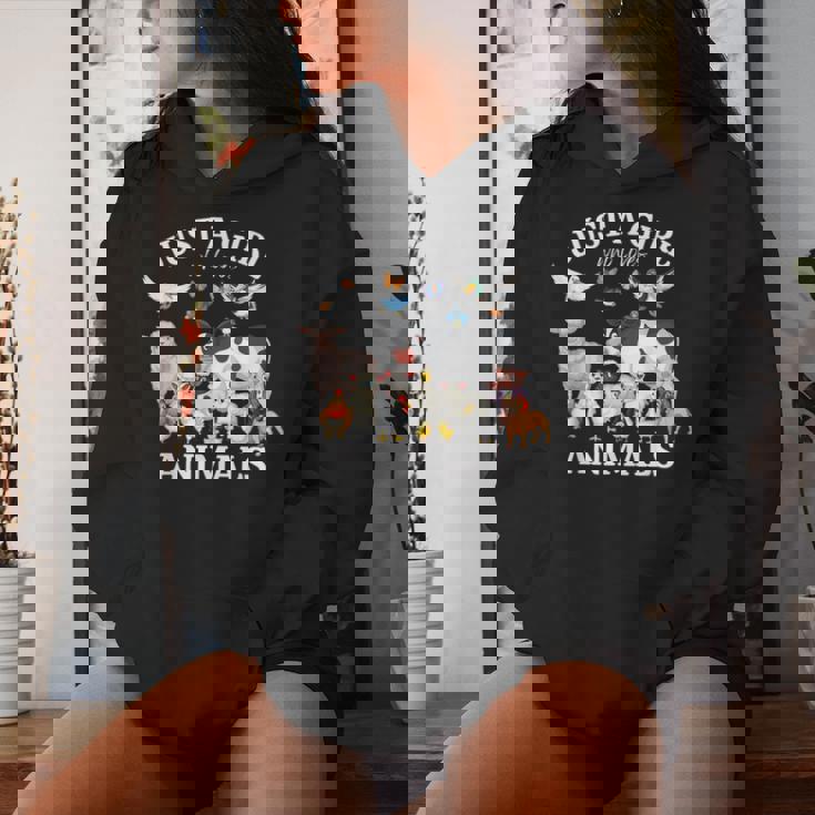 Just A Girl Who Loves Animals For Girls Who Love Animals Women Hoodie Gifts for Her
