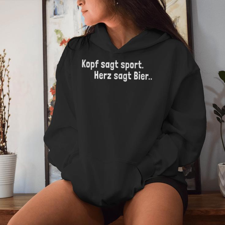 Kopf Sagt Sport Heart Says Beer Football Drinker Kapuzenpullover für Damen Geschenke für Sie