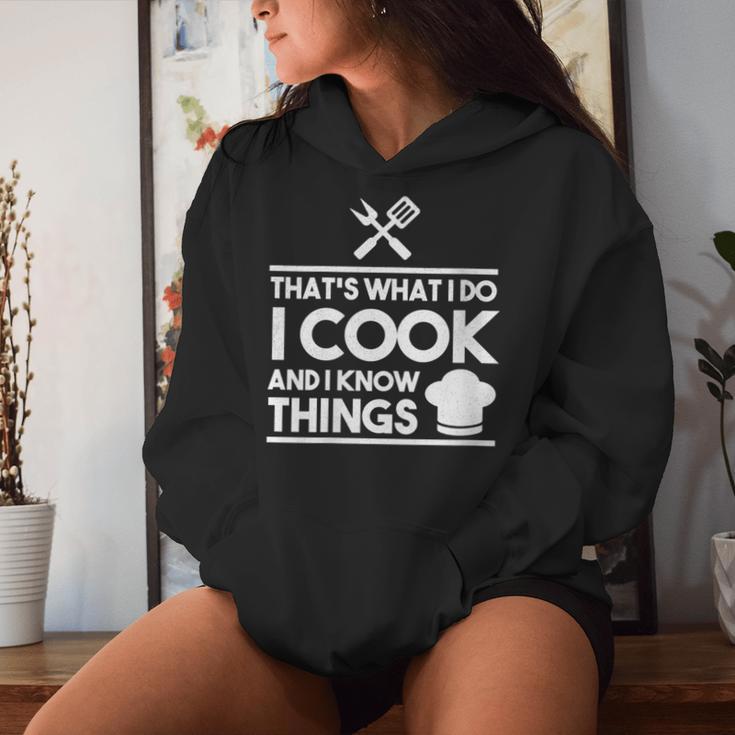 Women's Cooking Koch Das Ist Was Ich Mache Ich Koche Und Weiß Dinge Kapuzenpullover für Damen Geschenke für Sie