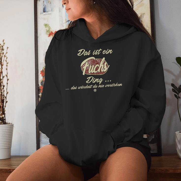 Women's Das Ist Ein Fuchs Ding Family Fox With-Neck S Kapuzenpullover für Damen Geschenke für Sie