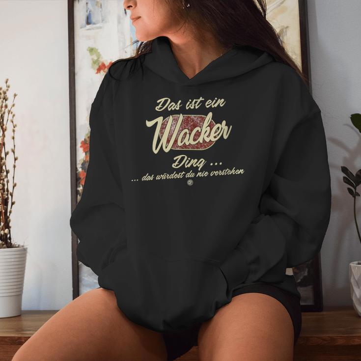 Women's Das Ist Ein Wacker Ding Family Wacker With-Neck S Kapuzenpullover für Damen Geschenke für Sie