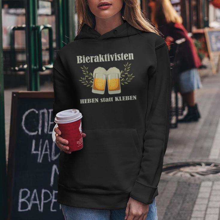 Bieraktivisten Heben Statt Kleben Beer Activist Kapuzenpullover für Damen Lustige Geschenke