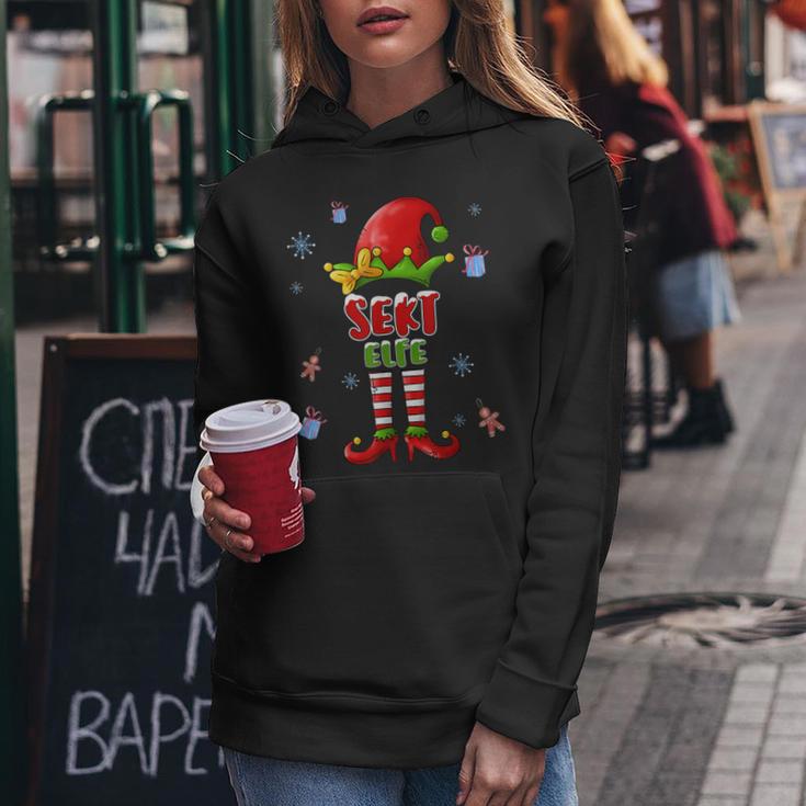 Christmas Outfit Sparkling Wine Elf Christmas Kapuzenpullover für Damen Lustige Geschenke