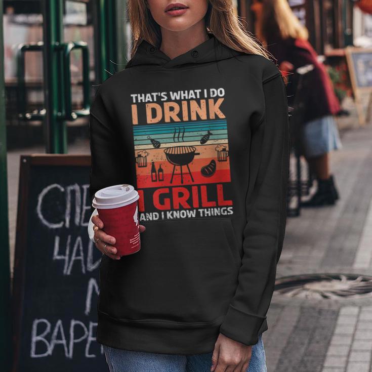 Damen Bbq Beer Freedome Das Ist Was Ich Trinke Und Weiß Dinge Mit-Ausschnitt Kapuzenpullover für Damen Lustige Geschenke