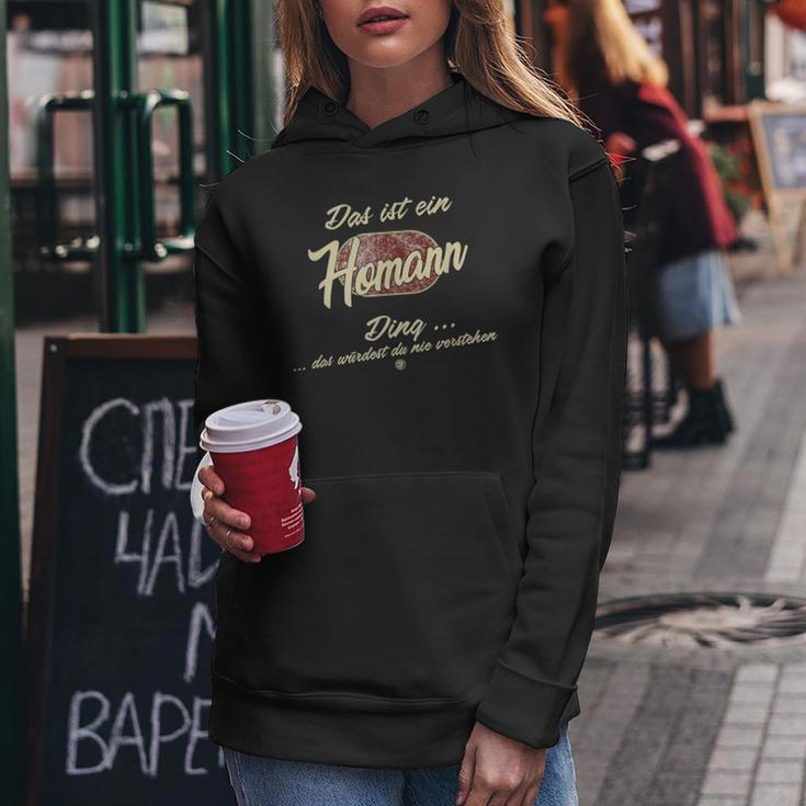 Das Ist Ein Homann Ding Lustiges Familie Homann Kapuzenpullover für Damen Lustige Geschenke