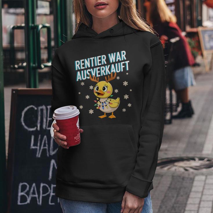 Saying Duck Christmas Reindeer War Ausverkauft Kapuzenpullover für Damen Lustige Geschenke