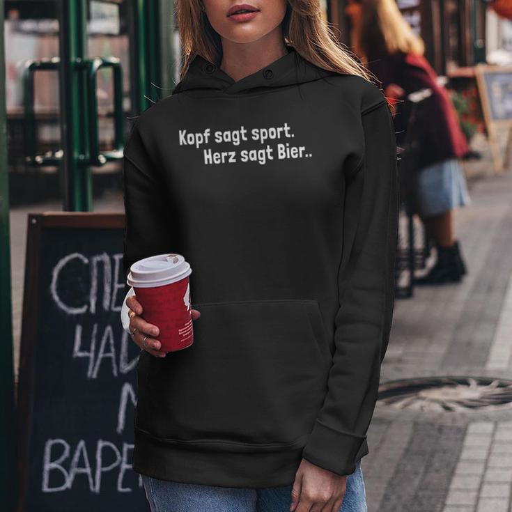 Kopf Sagt Sport Heart Says Beer Football Drinker Kapuzenpullover für Damen Lustige Geschenke