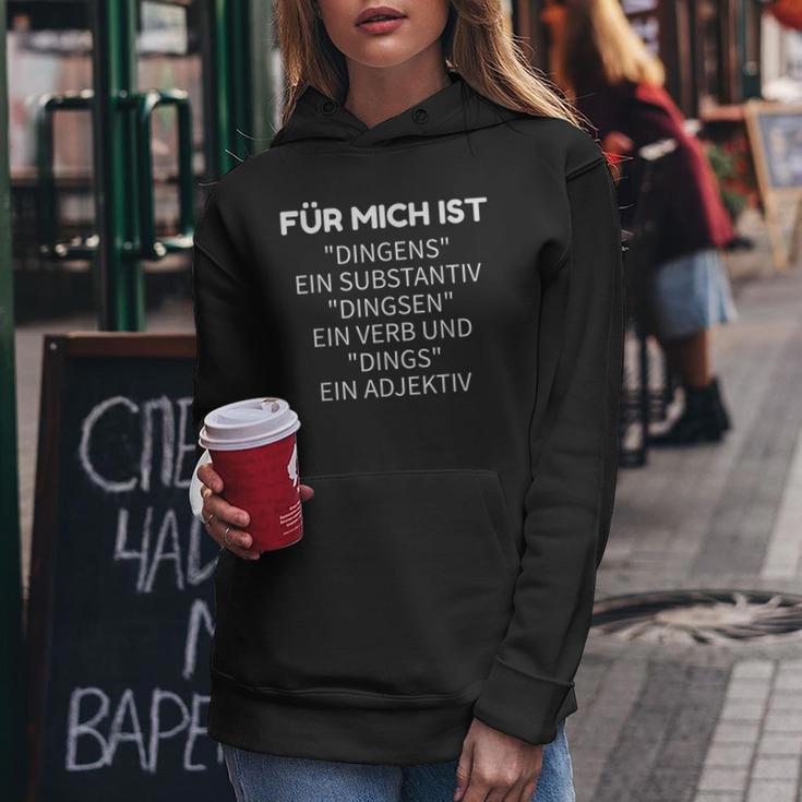 For Mich Ist Dingens Grammar German Teacher Kapuzenpullover für Damen Lustige Geschenke