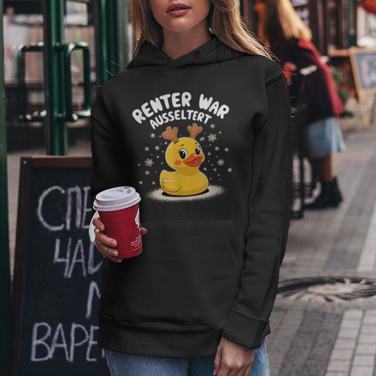 Renter War Ausgeltert Christmas Duck Kapuzenpullover für Damen Lustige Geschenke