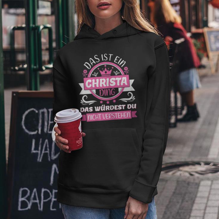 Women's Christa Name First Name Day Das Ist Ein Christa Ding S Kapuzenpullover für Damen Lustige Geschenke