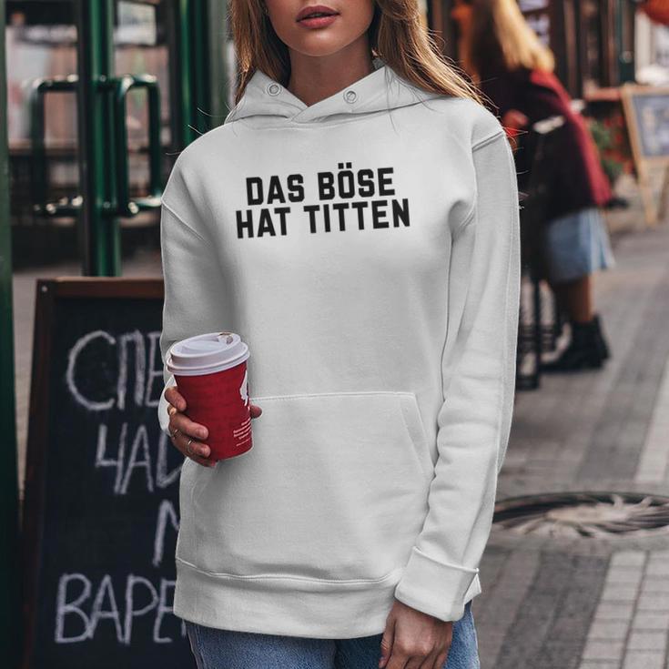 Women's Das Böse Hat Titen Titten Tittchen Teufel Teufelchen Horns Kapuzenpullover für Damen Lustige Geschenke