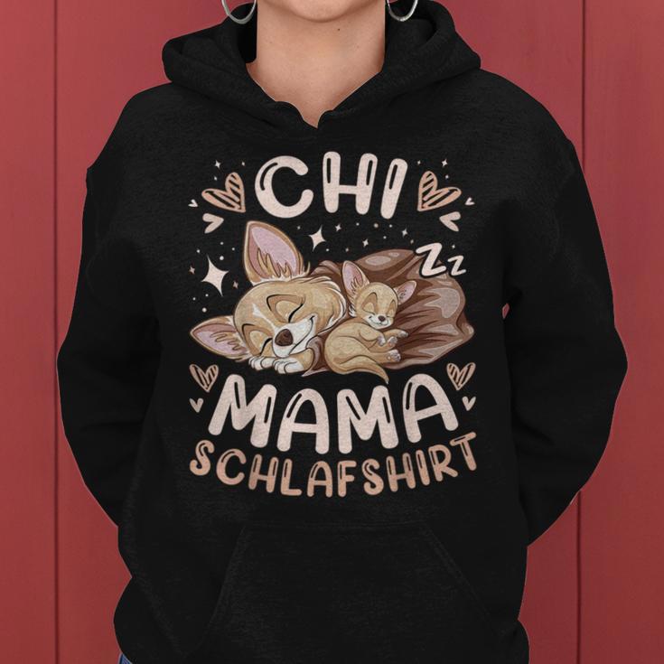 Chi Mama Schlaf Mutter Chihuahua Mit Welpe Muttertag Kapuzenpullover für Damen