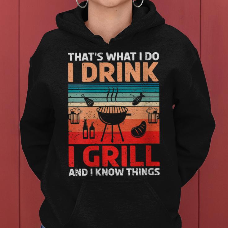 Damen Bbq Beer Freedome Das Ist Was Ich Trinke Und Weiß Dinge Mit-Ausschnitt Kapuzenpullover für Damen