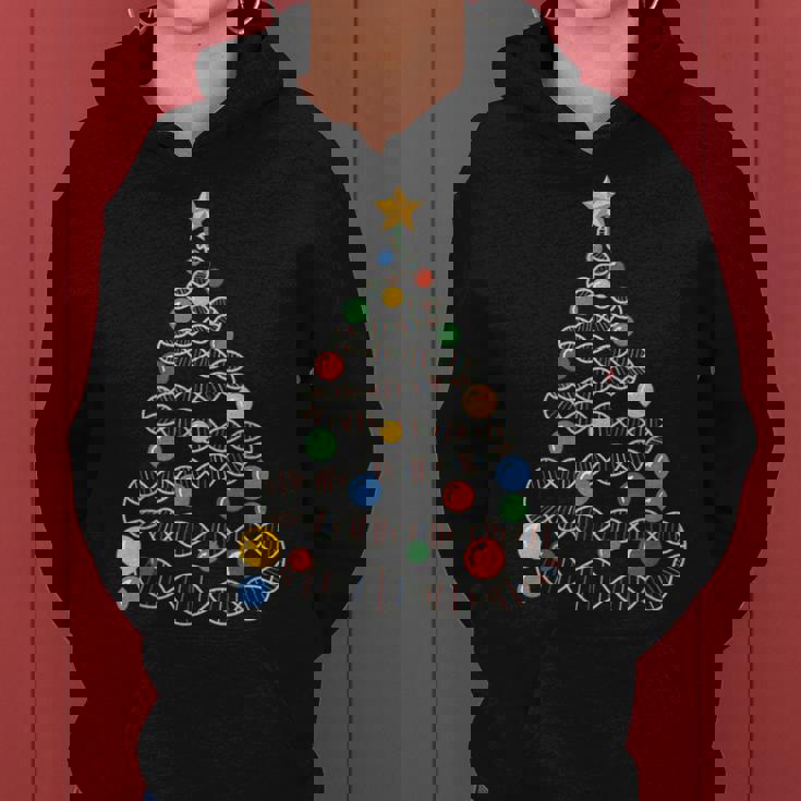 Dna Christmas Tree Science Puns Christmas Teacher Women Hoodie
