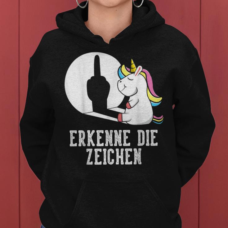 Erkenne Die Zeichen Unicorn Sarcasm Saying Women's Kapuzenpullover für Damen